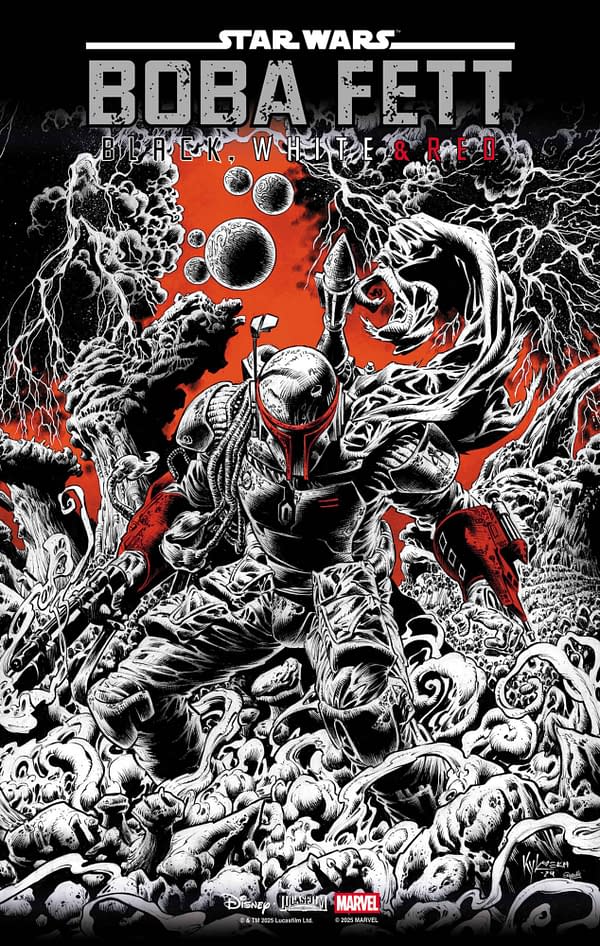 Cover image for STAR WARS: BOBA FETT - BLACK, WHITE & RED #2 KYLE HOTZ VARIANT