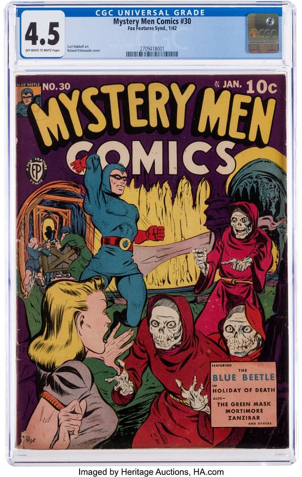 Mystery Men Comics #30 (Fox, 1942) featuring Blue Beetle.