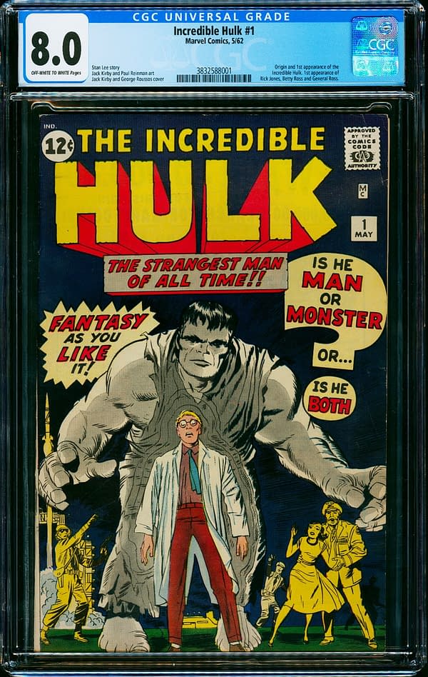 Incredible Hulk #1 CGC 8.0 Copy Over $100,000 At ComicConnect