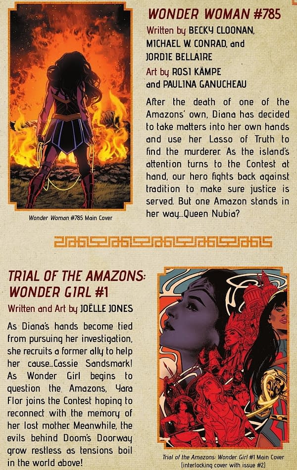 The Trial Of The Amazons Gets A Checklist
