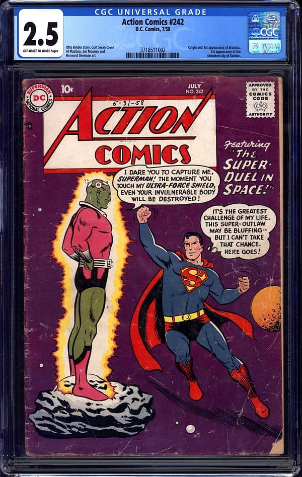 Superman Battles Brainiac For The First Time, On Auction Today