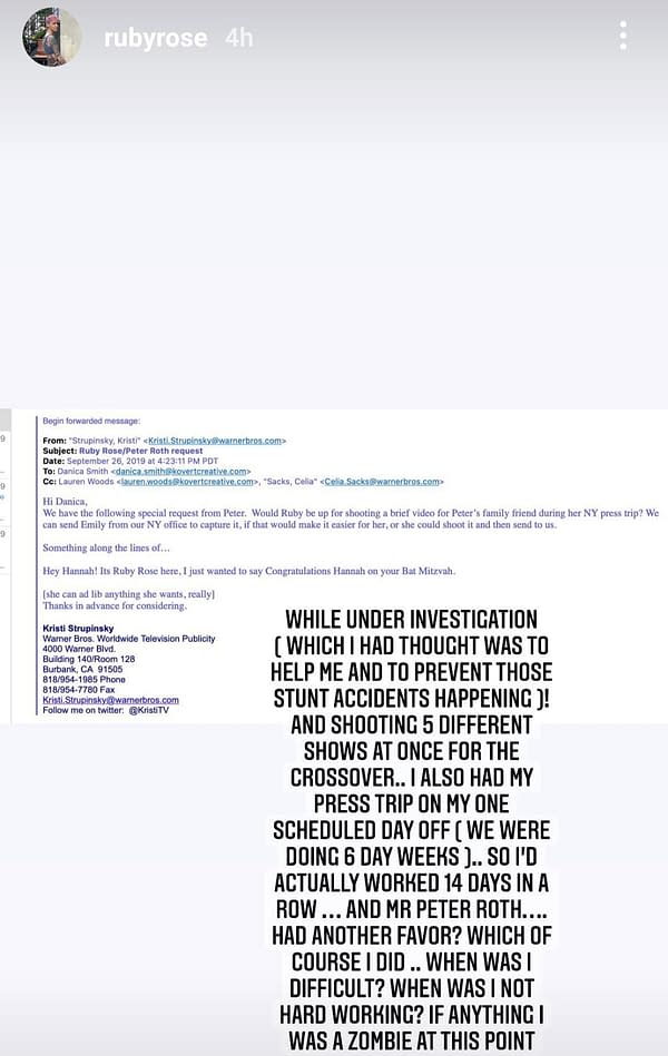 Batwoman: Ruby Rose Doubles Down on Claims; Posts Emails, Messages