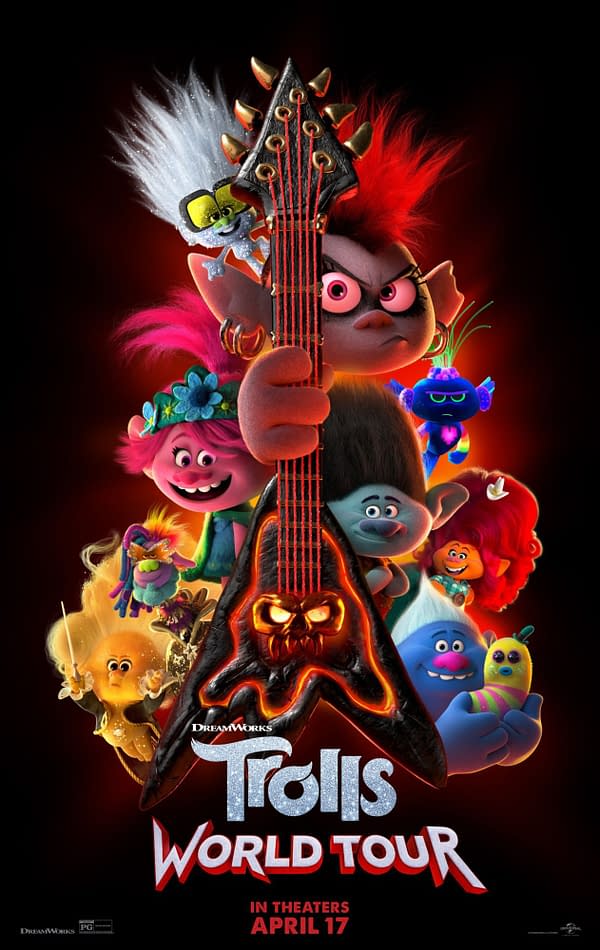 The official poster for Trolls World Tour distributed by Universal Pictures.