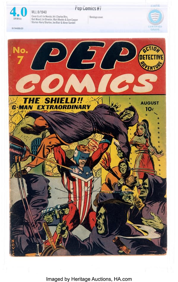 Your Patriotic Superhero vs Hooded Cultists in Pep Comics #7 From 1940