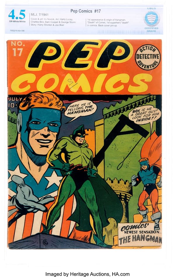 Pep Comics #17 (MLJ, 1941) featuring the Hangman.