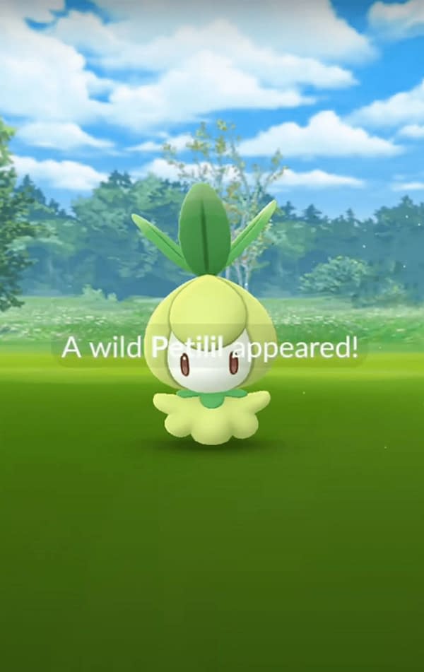 Petilil debuts in Pokémon GO. Credit: YouTuber CYCHREUS.