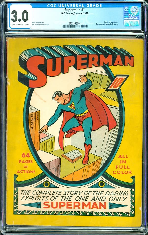 Superman #1 CGC Copy Up For Auction Today At ComicConnect