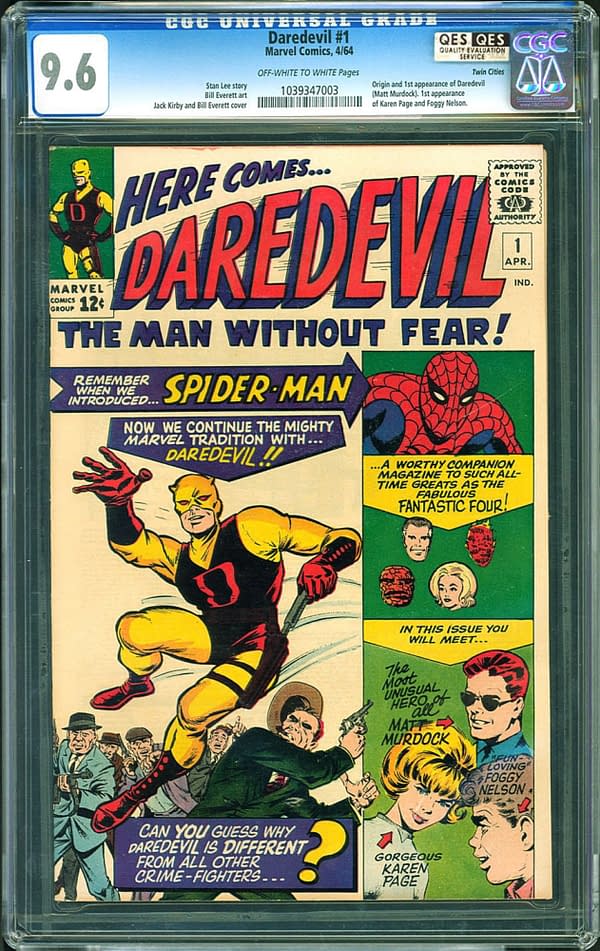 How Much Will A Daredevil #1 9.6 Go For After Last Week's Sale?