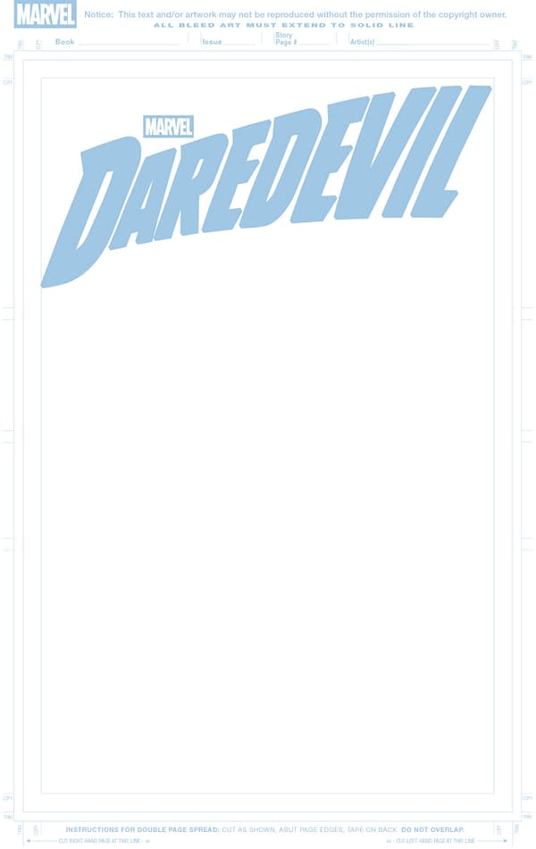Cover image for DAREDEVIL #1 BLUE LINE BLANK COVER VARIANT