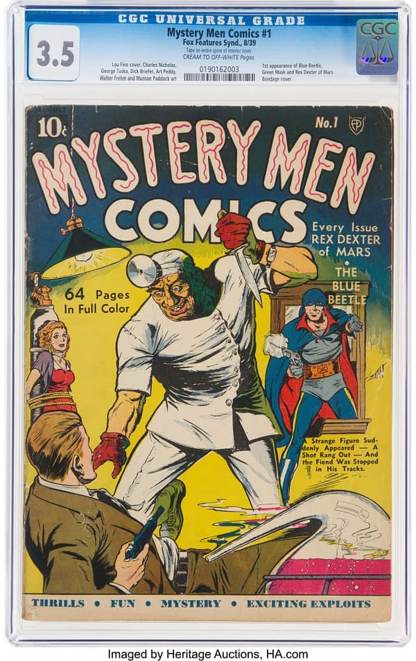 Mystery Men Comics #1 CGC 3.5, 1939, Fox Features Syndicate.