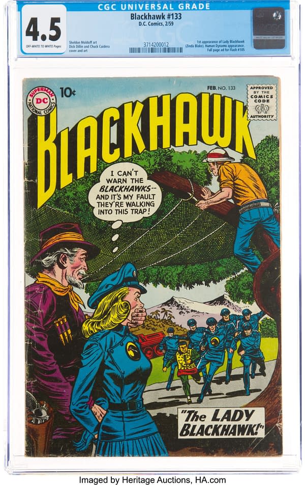 Blackhawk #133, the first appearance of Lady Blackhawk, DC Comics.