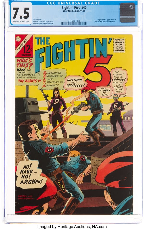 The Fightin' 5 #40 (Charlton, 1966) CGC VF- 7.5
