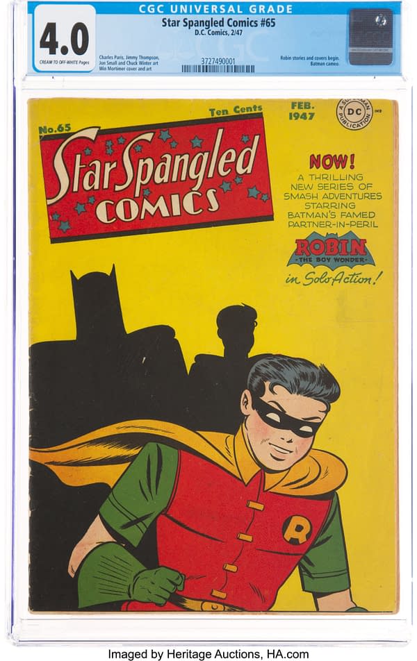 Star Spangled Comics #65, cover-dated February 1947 featuring Robin from DC Comics.