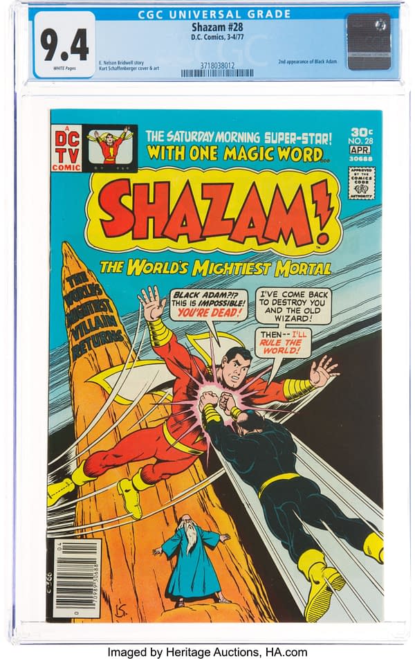 Shazam! #28 featuring Black Adam, art by Kurt Schaffenberger, DC Comics 1977.