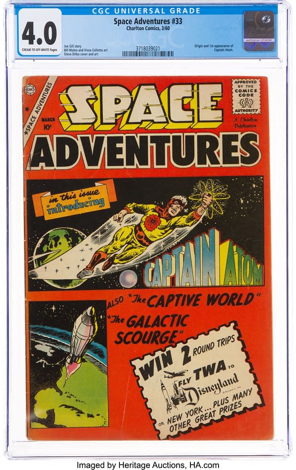 Space Adventures #33 featuring the first appearance of Captain Atom, Charlton Comics 1959.