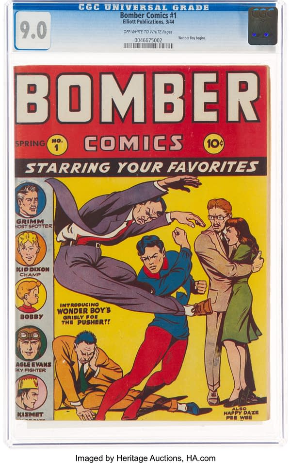 Bomber Comics #1, featuring Kismet, Man of Fate (Elliot, 1944). 