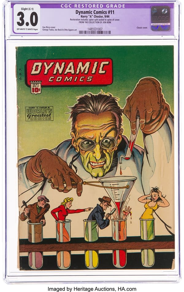Dynamic Comics #11, cover art by Gus Ricca, (Chesler, 1944)