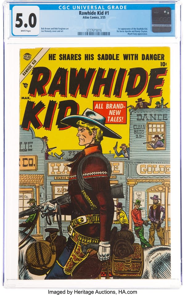 Rawhide Kid #1 (Marvel, 1955), cover art by Joe Maneely.
