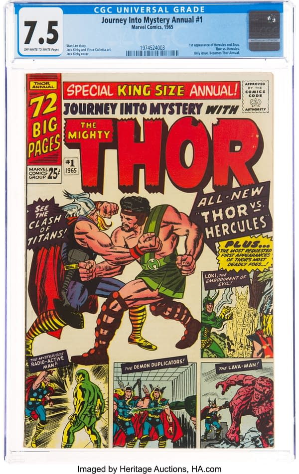 Hercules vs Thor in Journey into Mystery Annual #1, Up for Auction