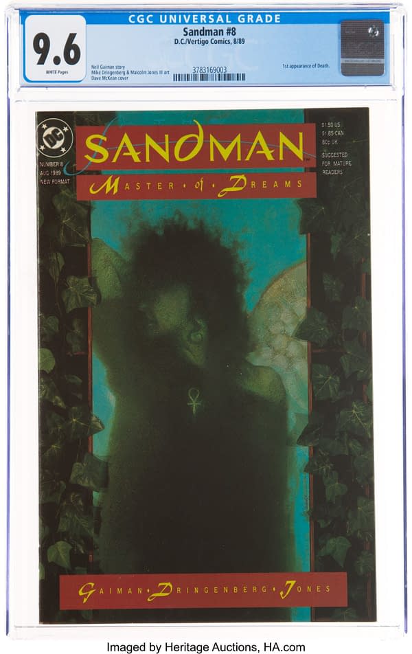 The Sound Of Her Ker-Chings- First Death In Sandman #8 9.8 At Auction