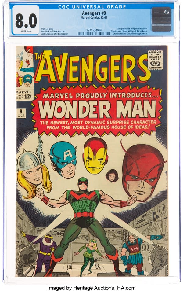Avengers #9 featuring the debut of Wonder Man, Marvel 1964.