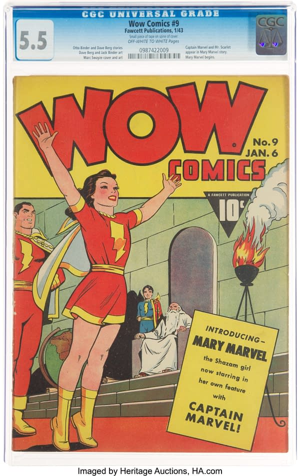Wow Comics #9 (Fawcett Publications, 1943) featuring Mary Marvel.