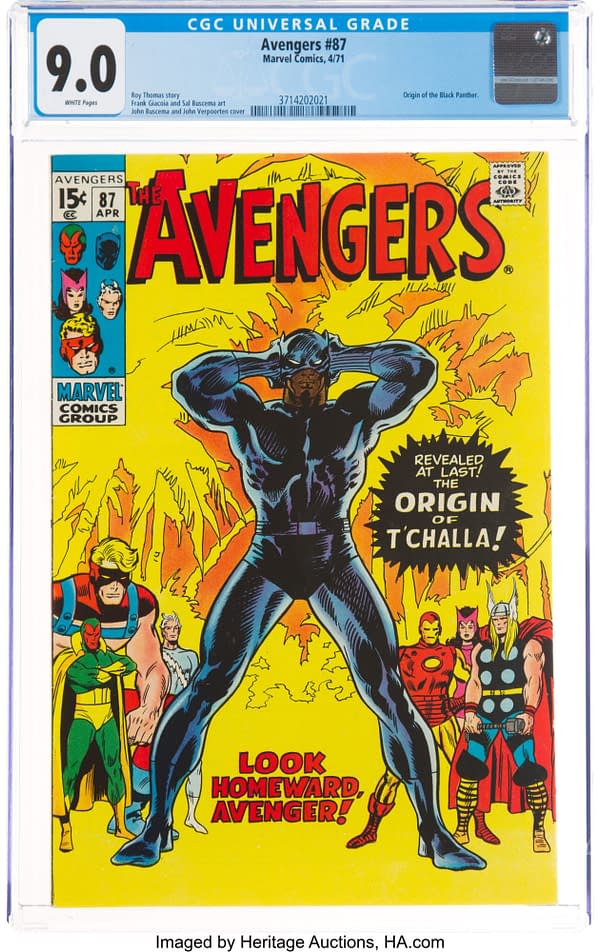 When Marvel Comics First Published The Origin Of Black Panther - Avengers #87 At Auction 