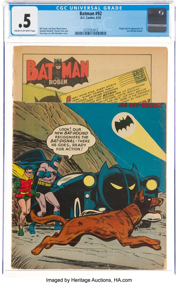 Batman #92, DC Comics 1955, first appearance of Ace the Bathound.