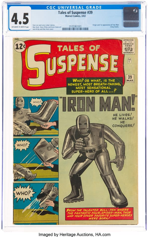 Tales of Suspense #39 featuring Iron Man, Marvel 1963.