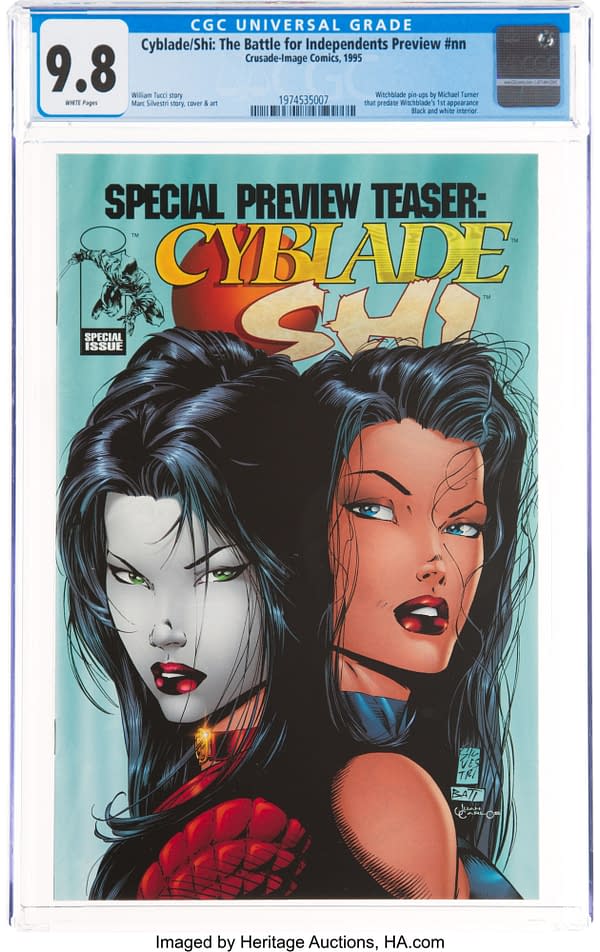 First Pin-Up Appearance Of Witchblade, Cyblade/Shi Preview At Auction