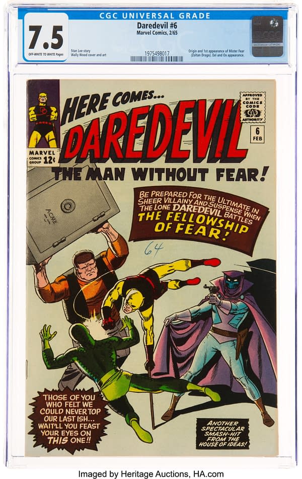 Daredevil #6 featuring the first appearance of Mr. Fear, Marvel 1965.