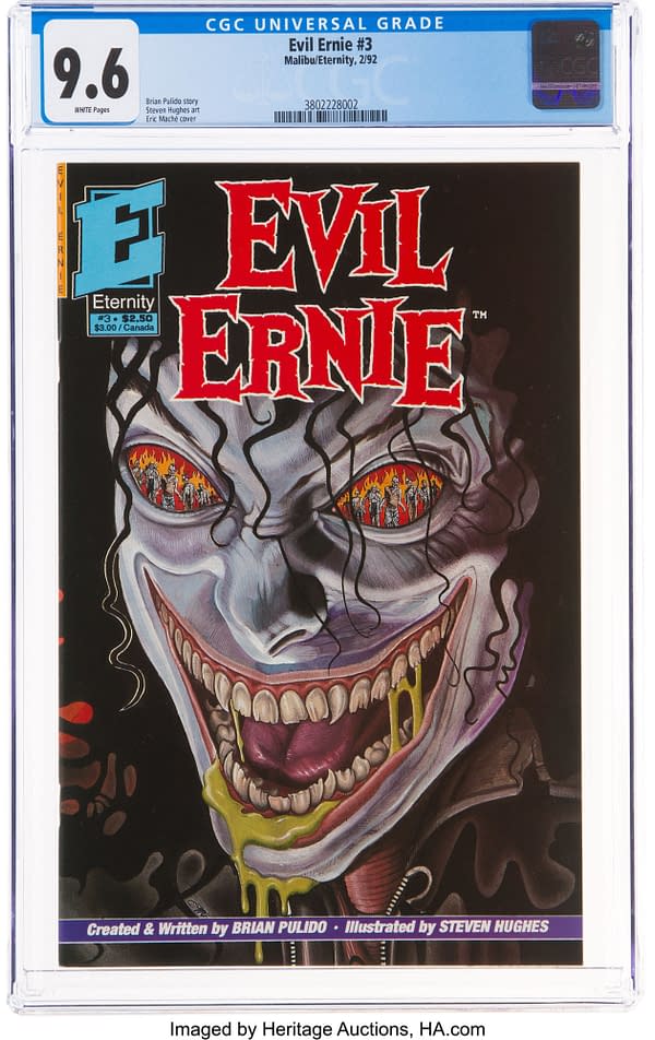 Evil Ernie #3 (Eternity, 1992) CGC NM+ 9.6 White pages.