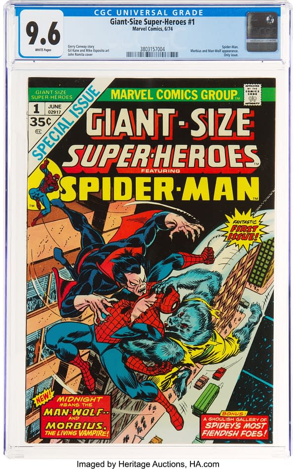 Giant-Size Super-Heroes #1 (Marvel, 1974) featuring Spider-Man, Morbius and Man-Wolf.