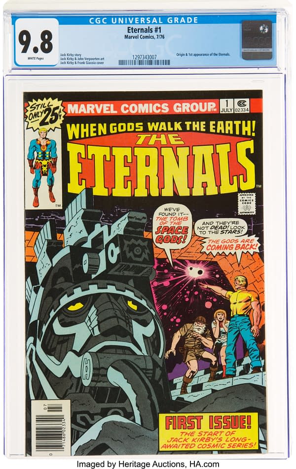 The Eternals #1 from 1976 by Jack Kirby CGC 9.8 At Auction, Today