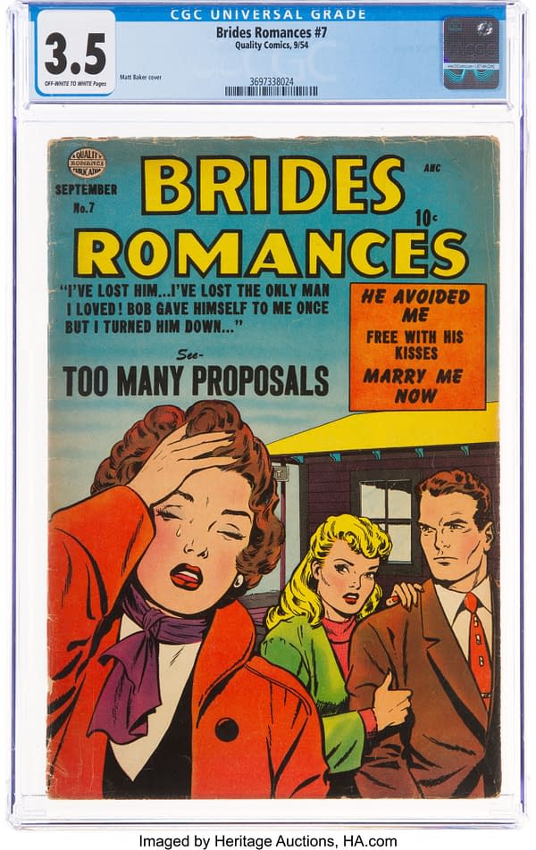 Brides Romances #7 cover by Matt Baker (Quality, 1954)