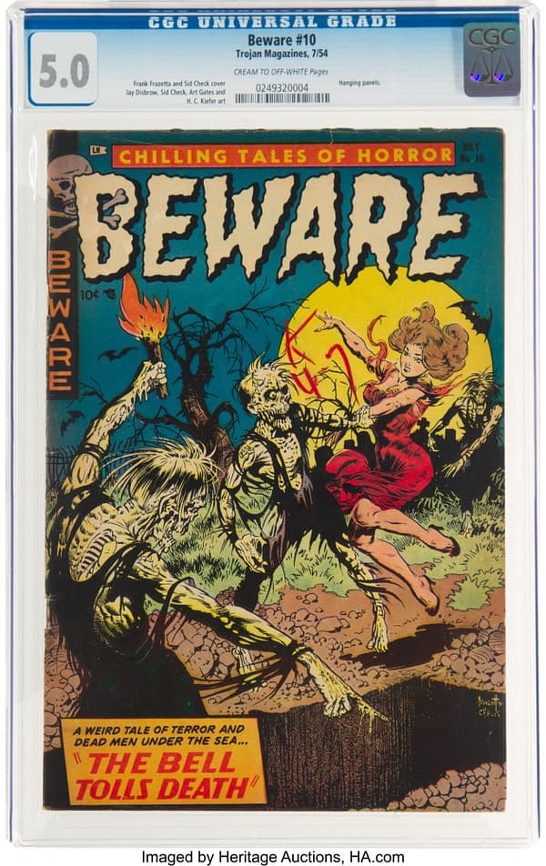 Beware #10 (Trojan, 1954) cover by Frank Frazetta and Sid Check.