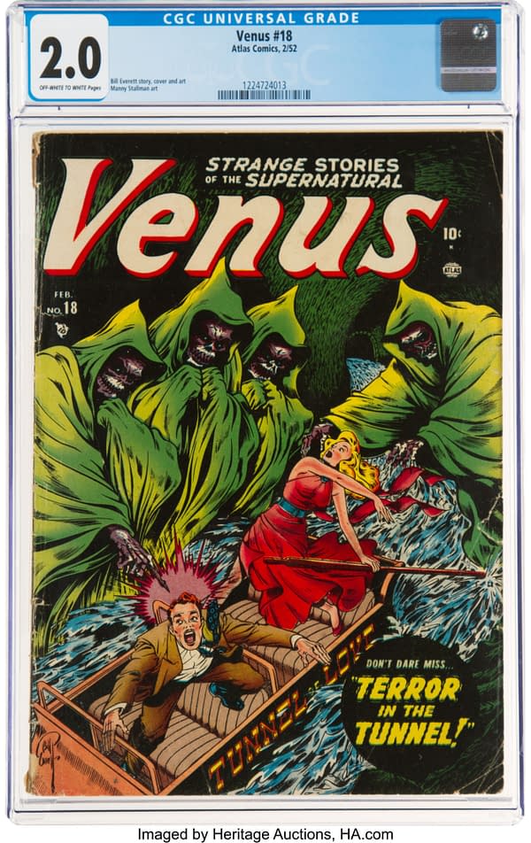 Venus #18 (Timely, 1952) cover by Bill Everett.