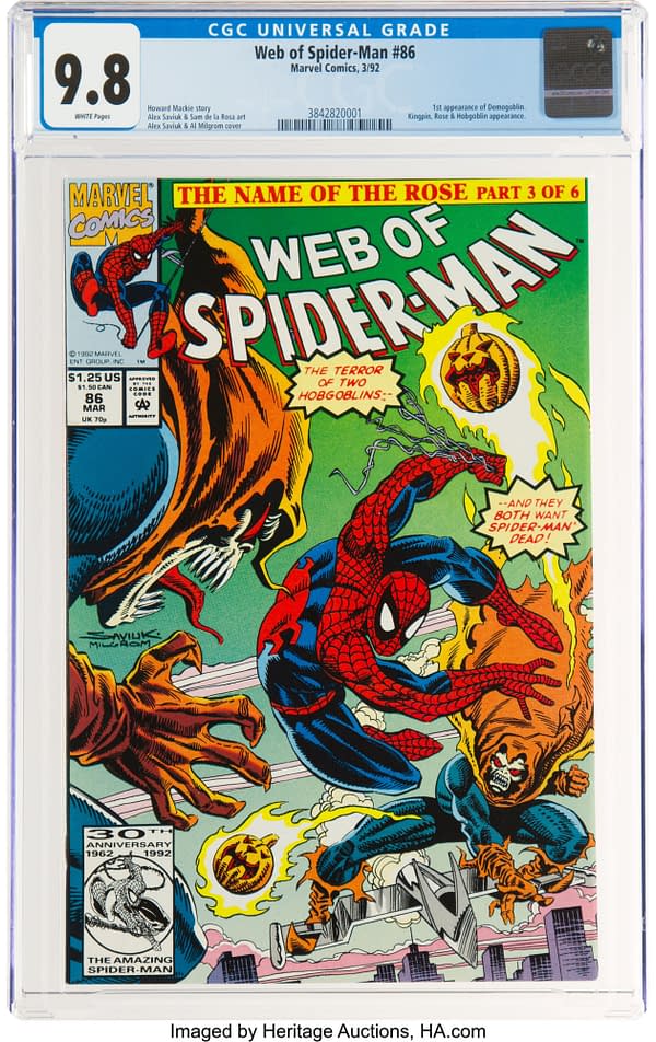 Web of Spider-Man #86 featuring Demogoblin (Marvel, 1992).