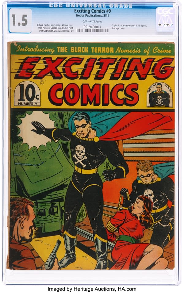 Exciting Comics #9 (Nedor Publications, 1941) featuring the first appearance and origin of the Black Terror.
