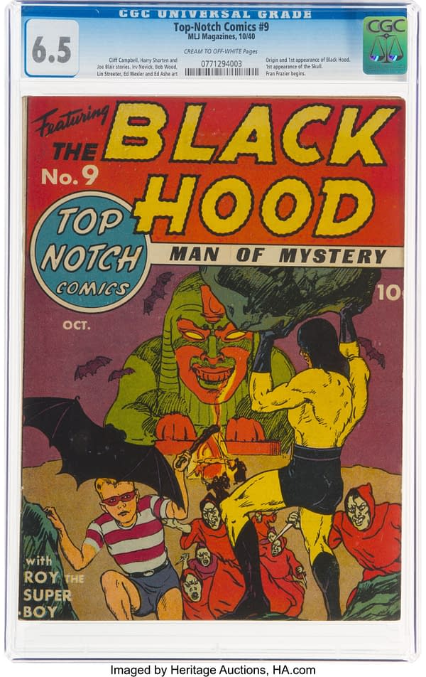 Top-Notch Comics #9 (MLJ, 1940) featuring the Black Hood.