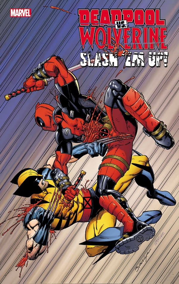 Cover image for DEADPOOL VS. WOLVERINE: SLASH 'EM UP #1 MARK BAGLEY VARIANT