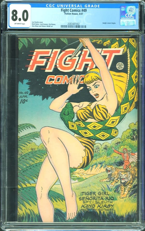 The copy of Fight Comics #49 currently up for auction on ComicConnect. Image Credit: ComicConnect