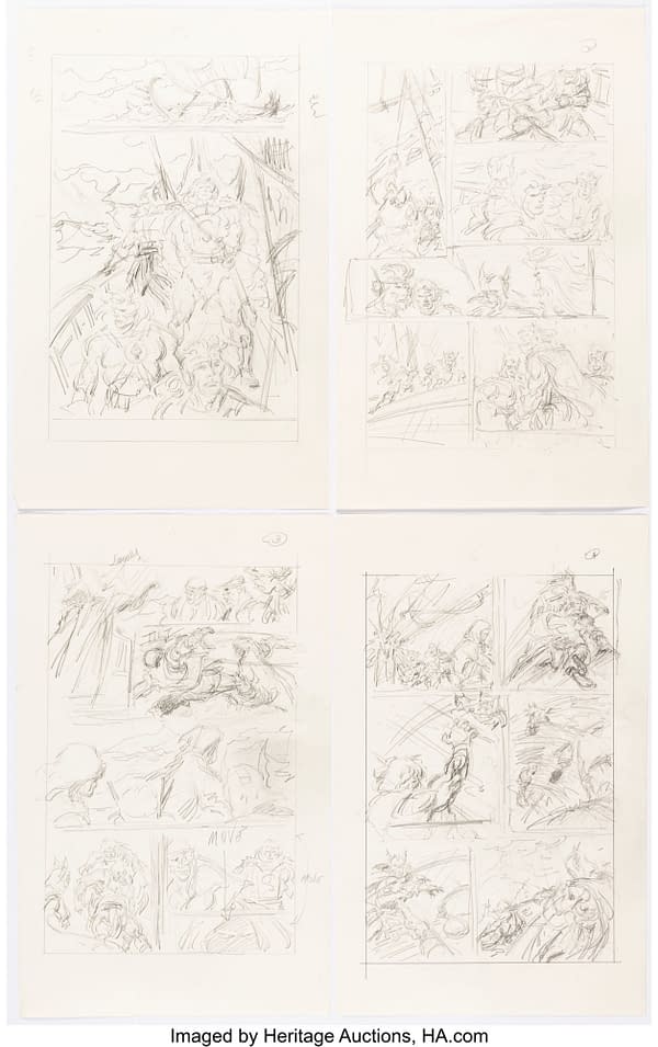 John Buscema's Final JLA Barbarians Original Artwork at Auction