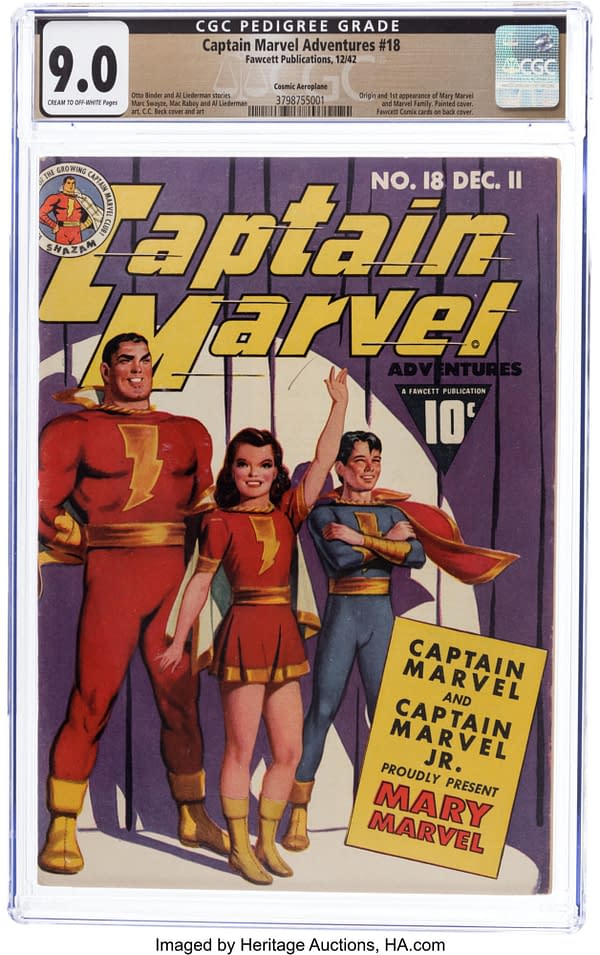 Captain Marvel Adventures #18 featuring Mary Marvel (Fawcett Publications, 1942).
