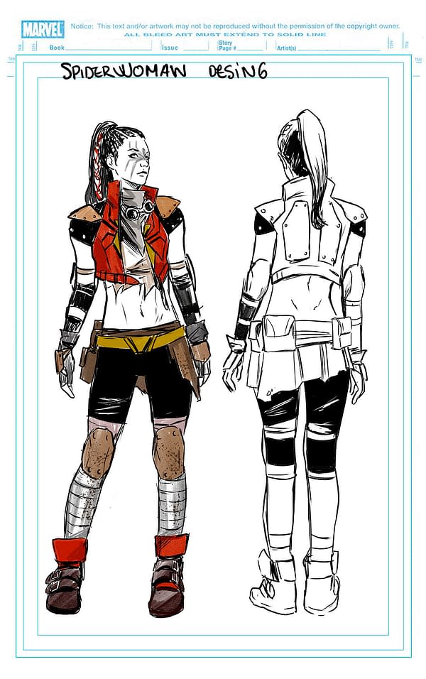 Post-Apocalyptic New Costumes for Spider-Woman, Hazmat, and Echo in Captain Marvel #2