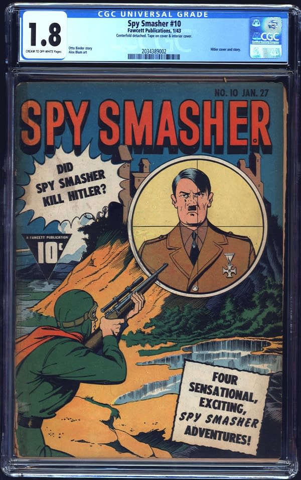 The copy of Spy Smasher #10 up for auction on ComiConnect. Image Credit: ComicConnect