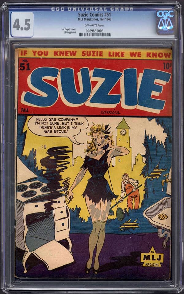 The copy of Suzie Comics #51 up for auction on ComicConnect. Image Credit: ComicConnect