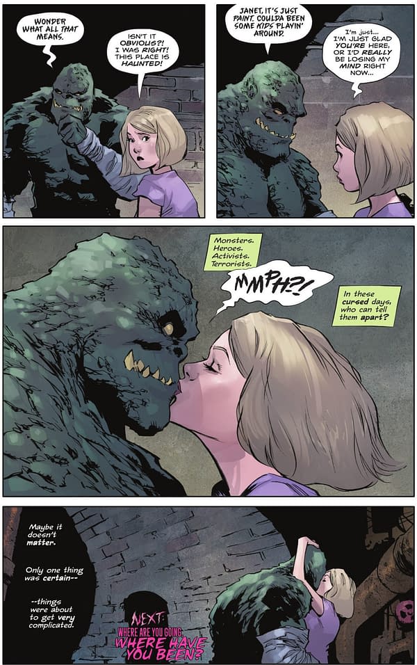 Janet From HR & King Croc In Poison Ivy (Spoilers)