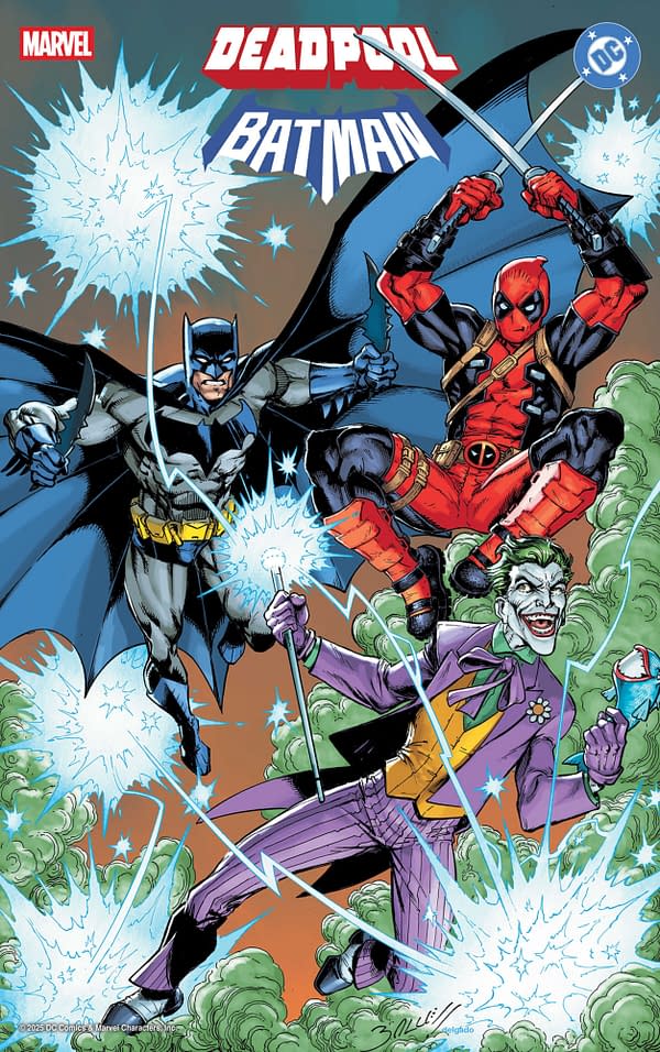 Cover image for MARVEL/DC: DEADPOOL/BATMAN #1 MARK BAGLEY FOIL VARIANT