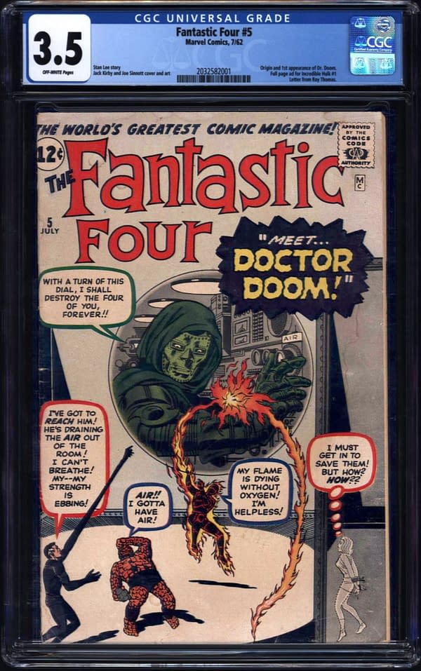 First Appearance Of Doctor Doom and Skrulls, Up for Auction Today